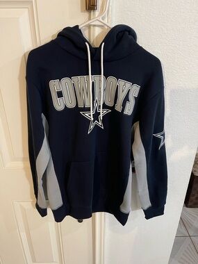 NFL Dallas Cowboys Navy and Gray Crewneck Hoodie